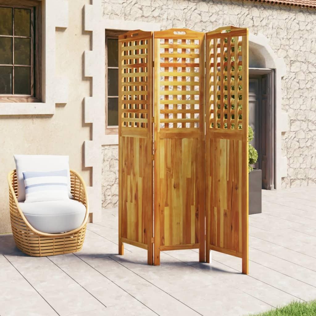 3-Panel Room Divider 47.8"x0.8"x70.9" Solid Wood Acacia at Set Shop and Smile