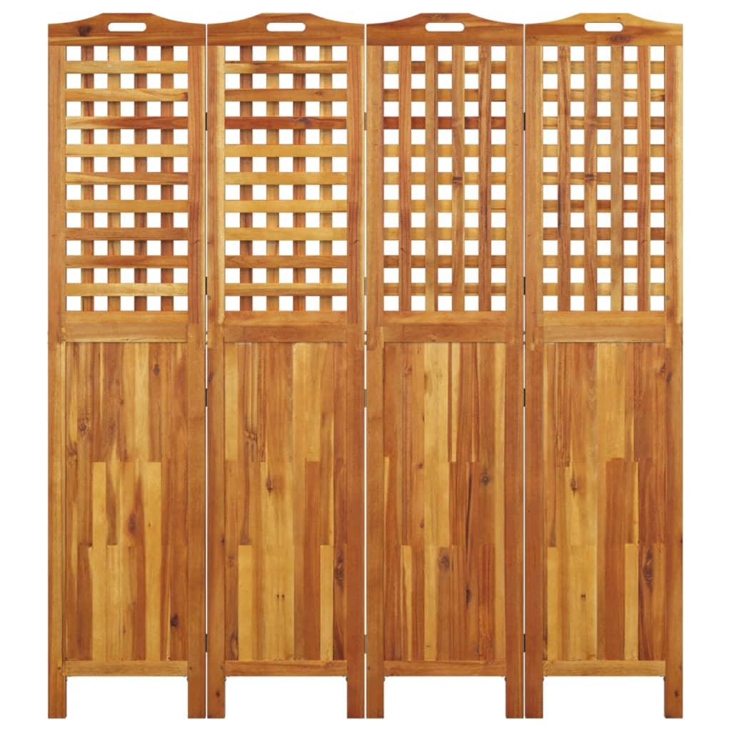 4-Panel Room Divider 63.8"x0.8"x70.9" Solid Wood Acacia at Set Shop and Smile