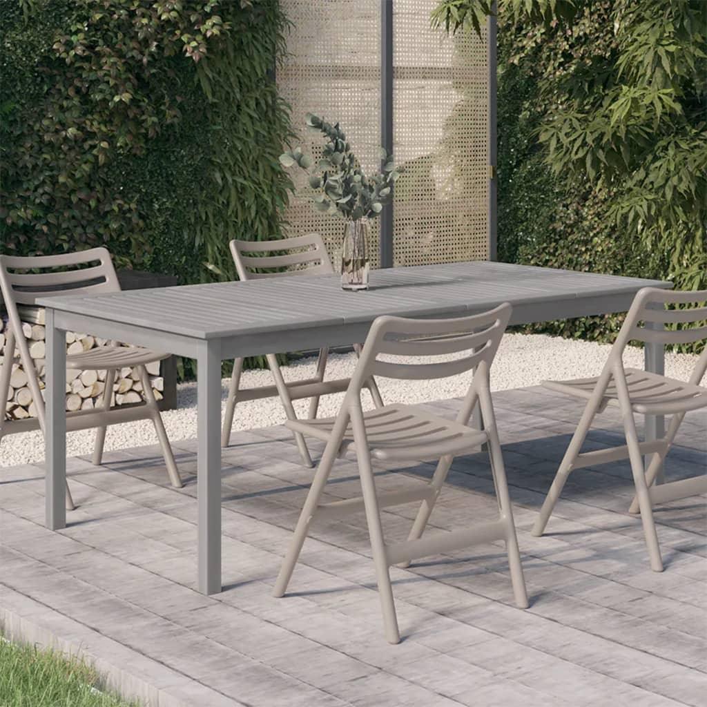 Patio Table Gray 78.7"x39.4"x29.5" Solid Wood Acacia at Set Shop and Smile