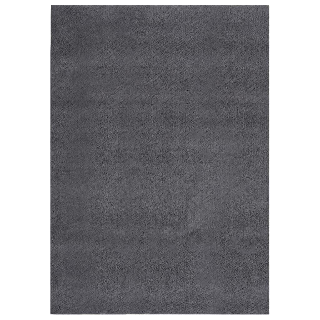 Washable Rug Fluffy Short Pile 63"x90.6" Anti Slip Anthracite at Set Shop and Smile