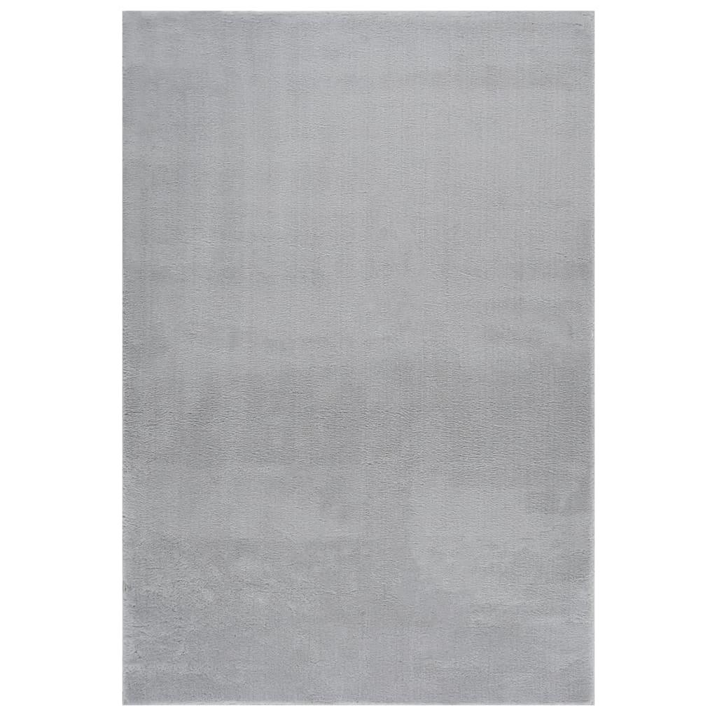 Washable Rug Soft Fluffy Short Pile 63"x90.6" Anti Slip Gray at Set Shop and Smile