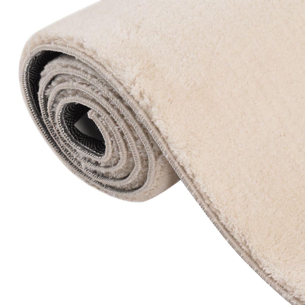 Washable Rug Soft Fluffy Short Pile 63"x90.6" Anti Slip Beige at Set Shop and Smile