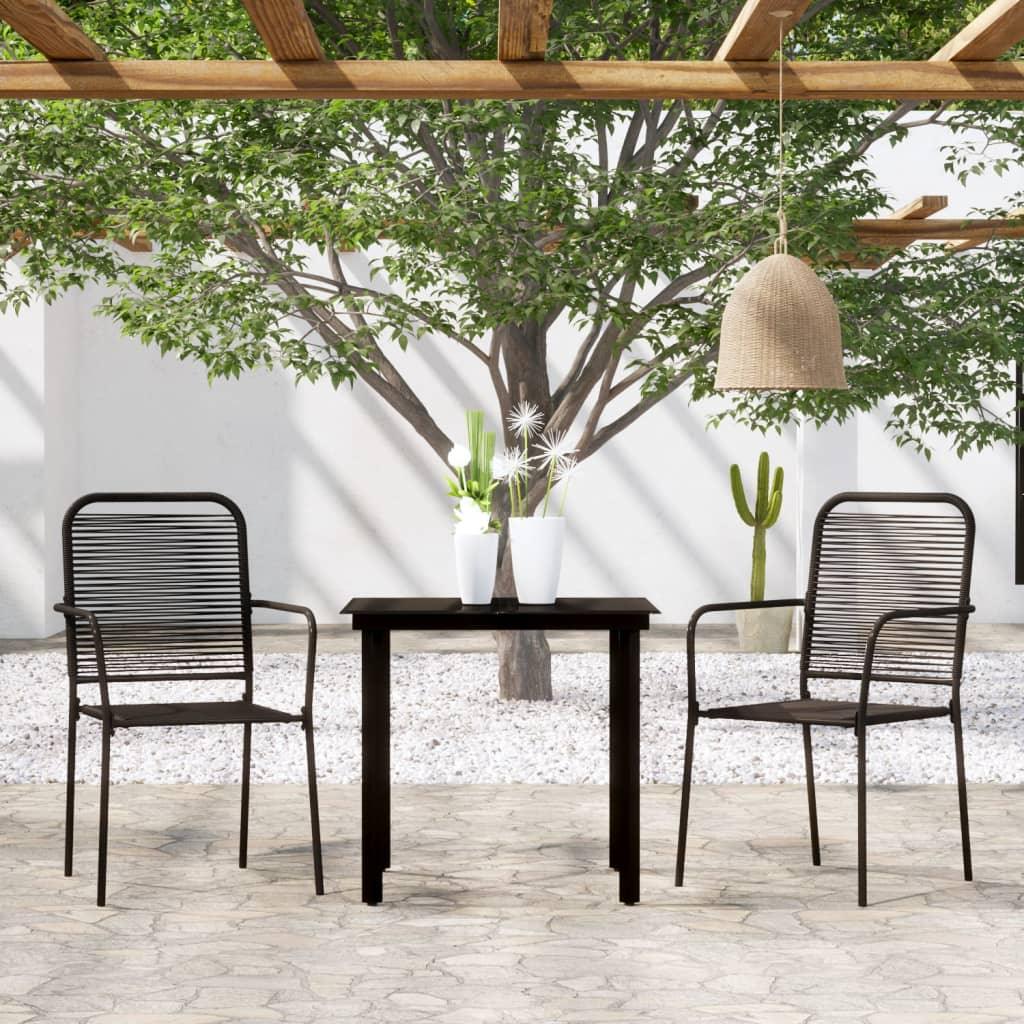 3 Piece Patio Dining Set Black at Set Shop and Smile