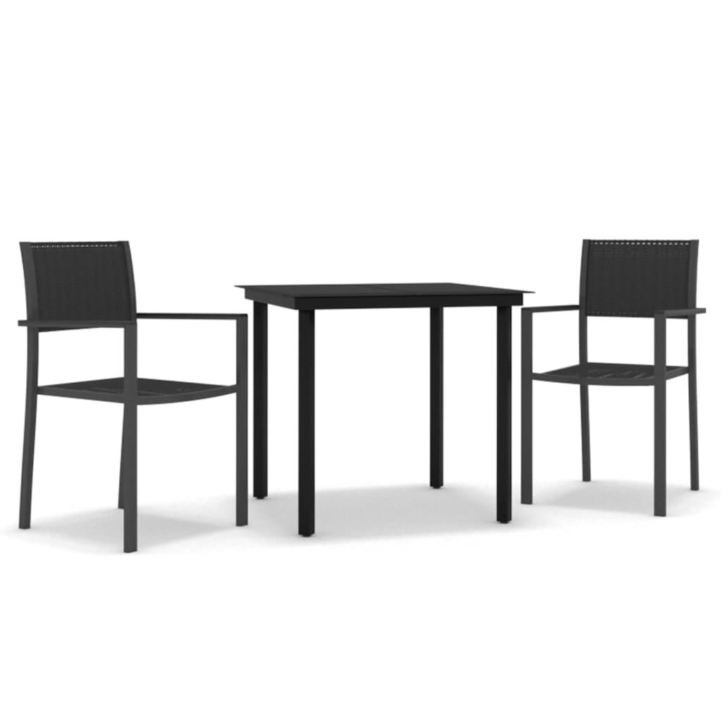 3 Piece Patio Dining Set Black at Set Shop and Smile