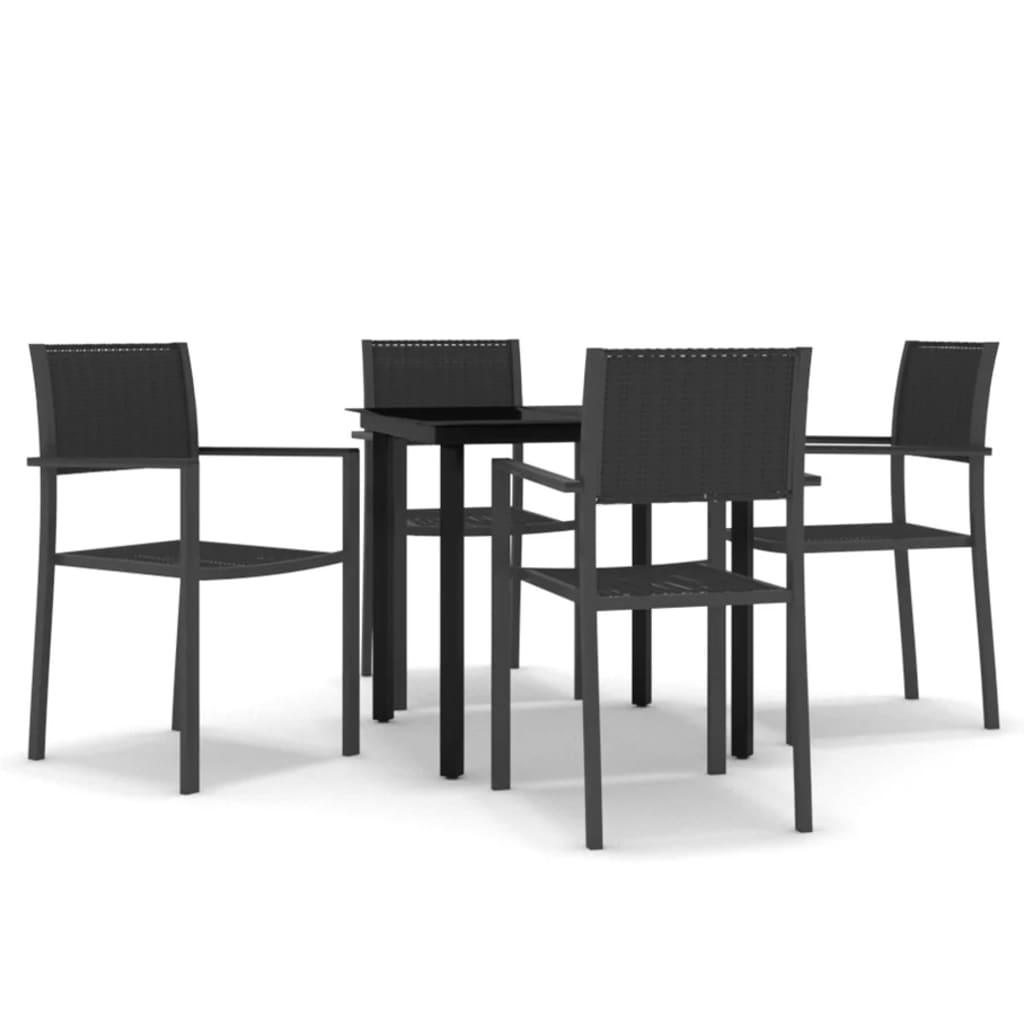 5 Piece Patio Dining Set Black at Set Shop and Smile