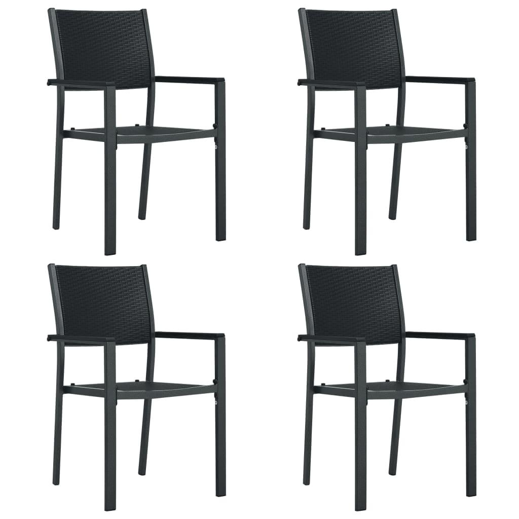 5 Piece Patio Dining Set Black at Set Shop and Smile