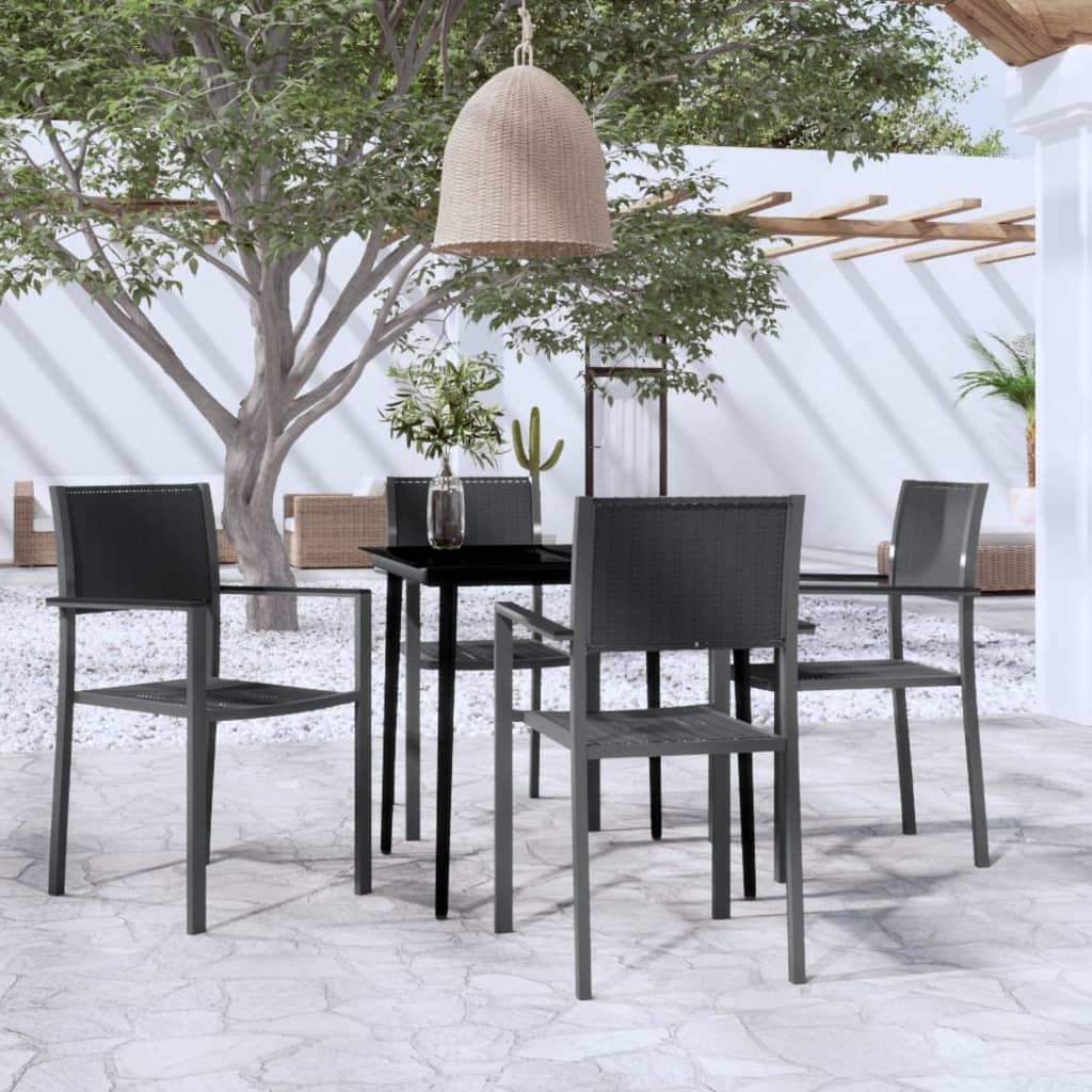 5 Piece Patio Dining Set Black at Set Shop and Smile