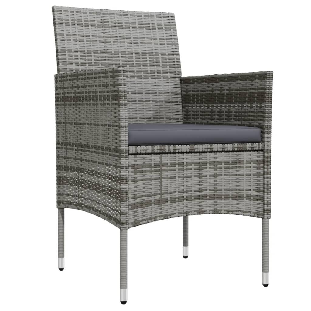 3 Piece Patio Dining Set with Cushions Gray and Black at Set Shop and Smile