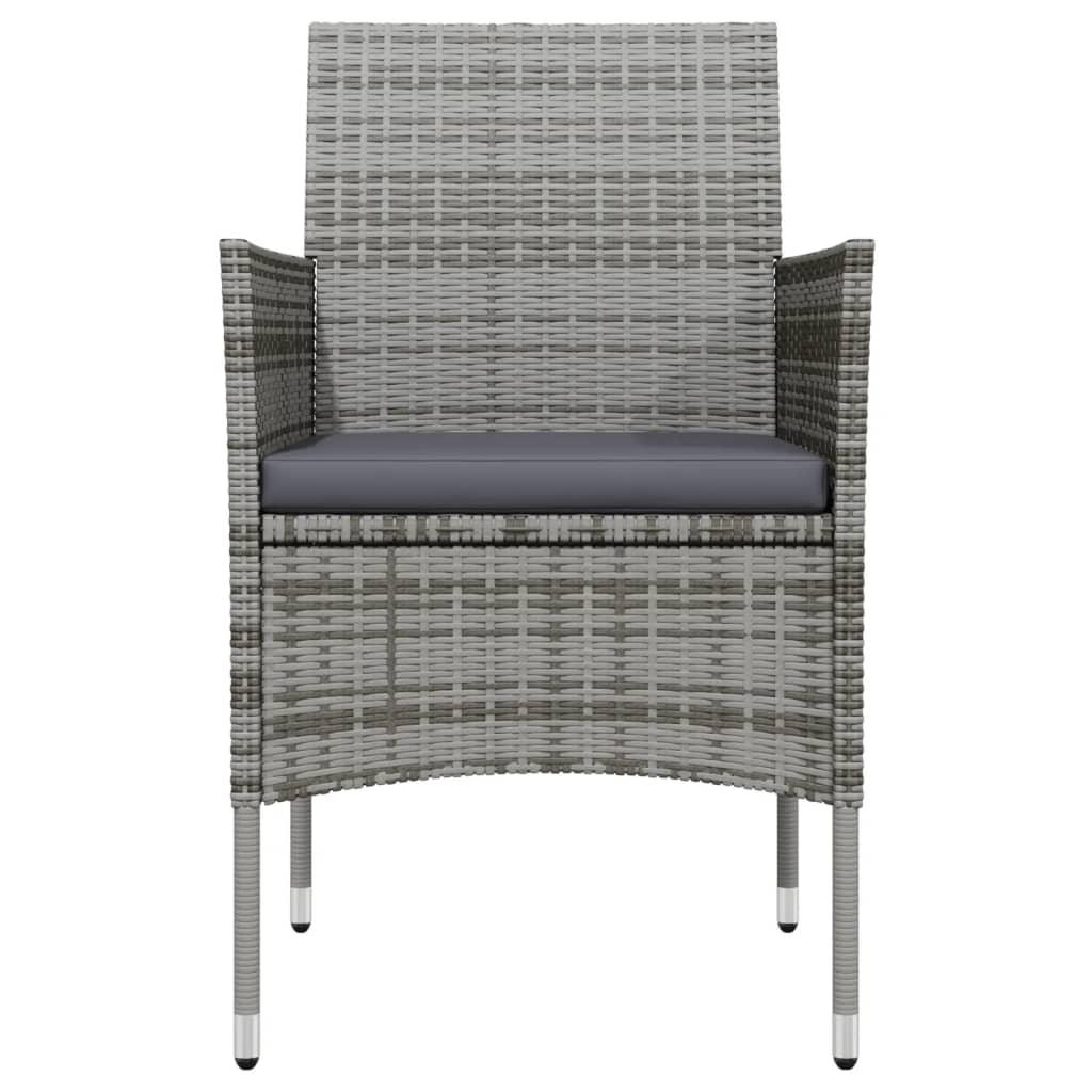 3 Piece Patio Dining Set with Cushions Gray and Black at Set Shop and Smile