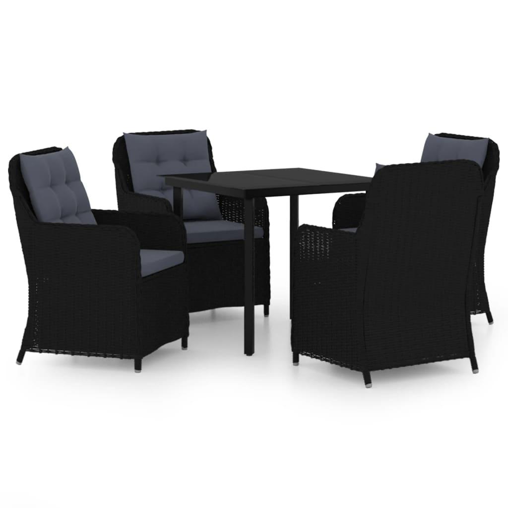 5 Piece Patio Dining Set Black at Set Shop and Smile