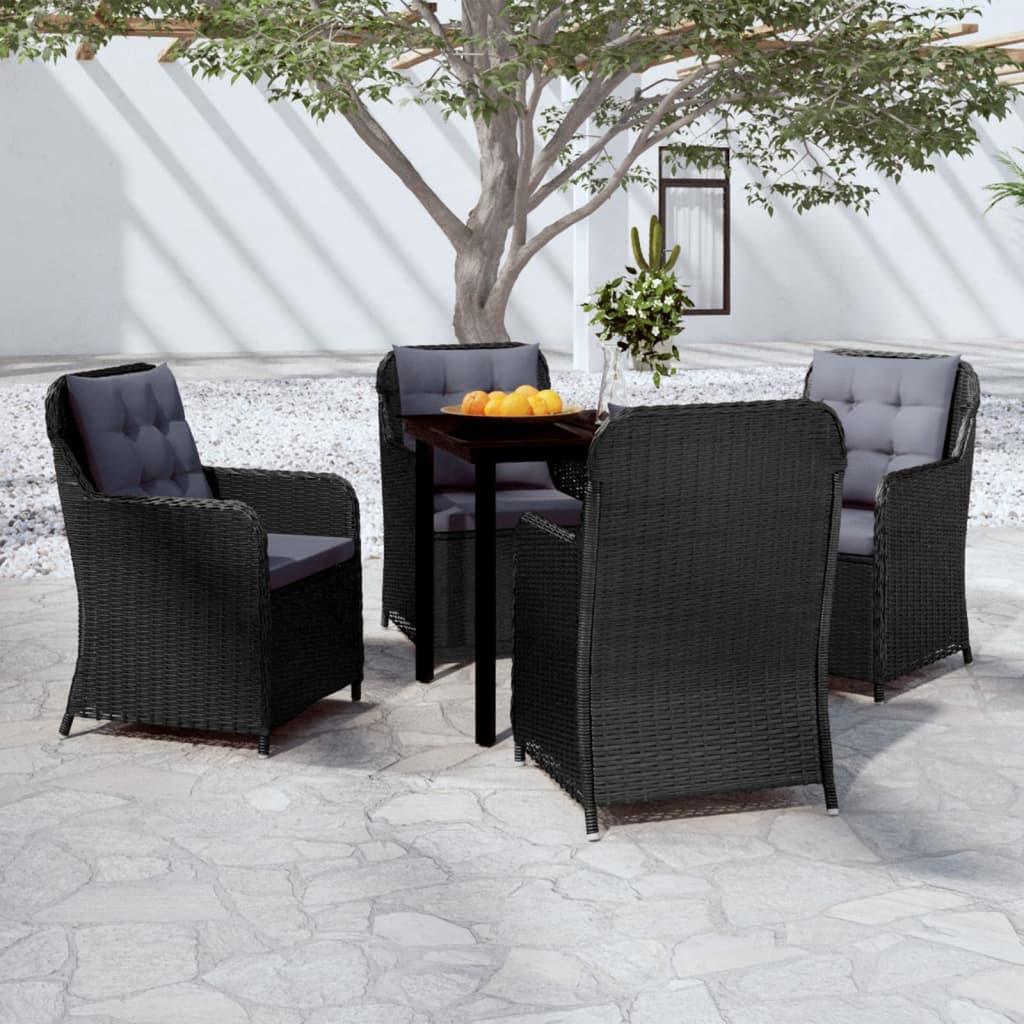 5 Piece Patio Dining Set Black at Set Shop and Smile