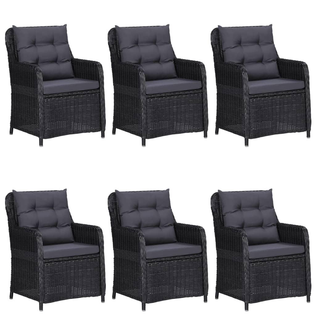 7 Piece Patio Dining Set Black at Set Shop and Smile