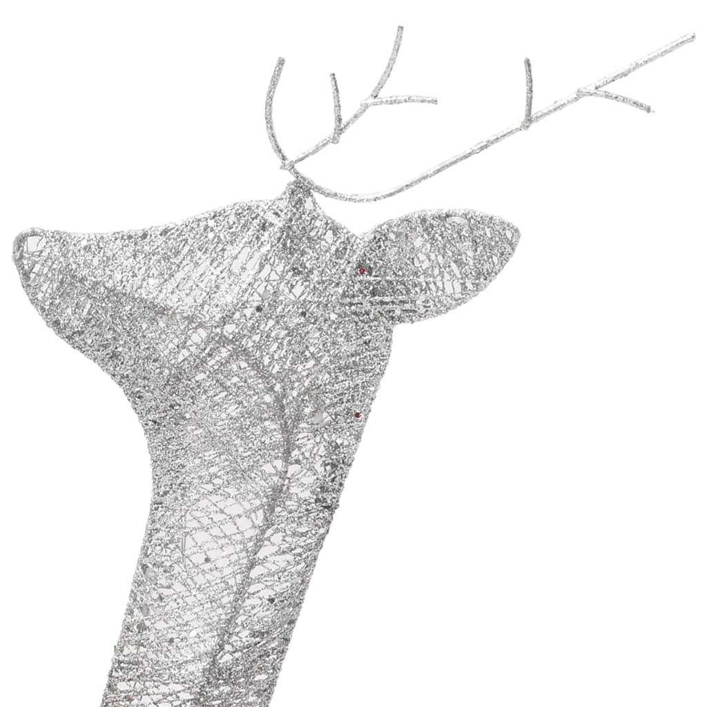 Christmas Reindeer Family 106.3"x2.8"x35.4" Silver Cold White Mesh at Set Shop and Smile