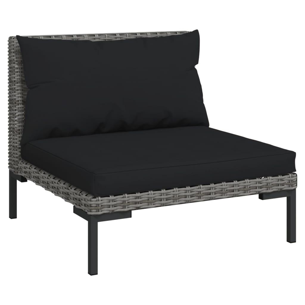 8 Piece Patio Lounge Set with Cushions Poly Rattan Dark Gray at Set Shop and Smile