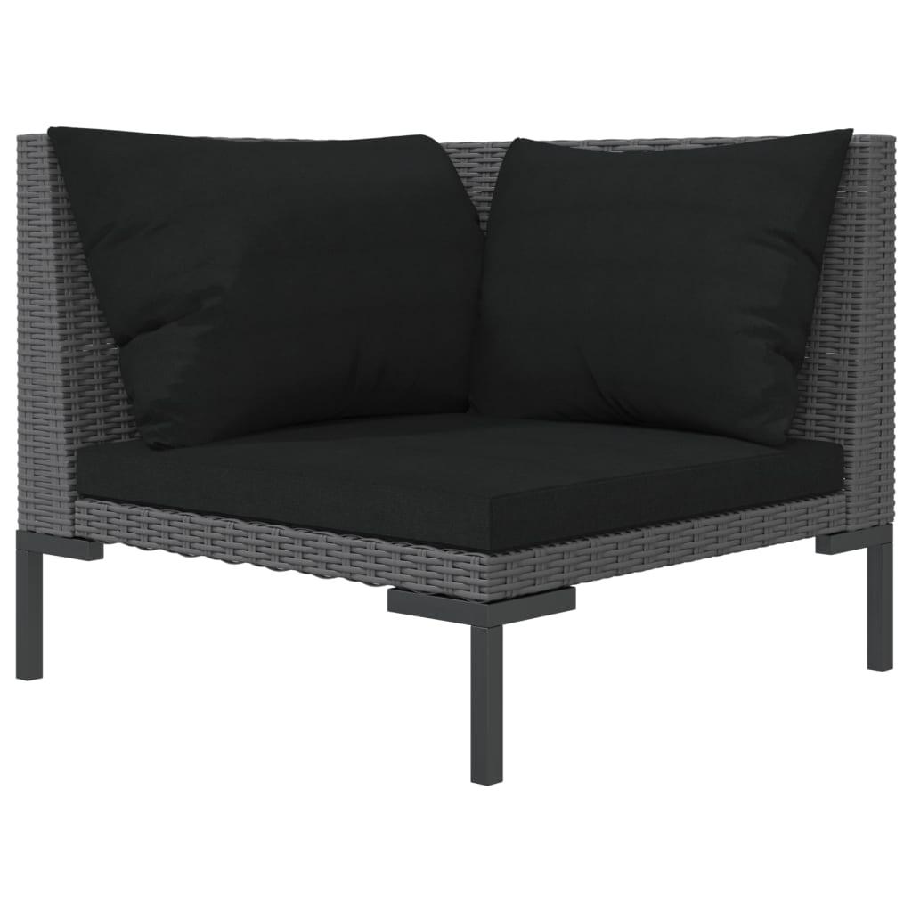 8 Piece Patio Lounge Set with Cushions Poly Rattan Dark Gray at Set Shop and Smile