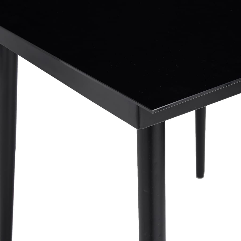Patio Dining Table Black 78.7"x39.4"x29.1" Steel and Glass at Set Shop and Smile
