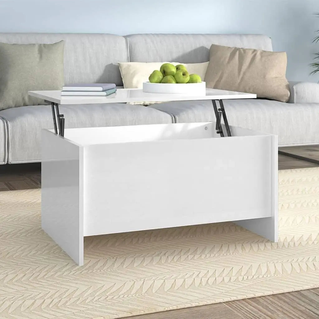 Coffee Table High Gloss White 31.5"x21.9"x16.3" Engineered Wood at Set Shop and Smile