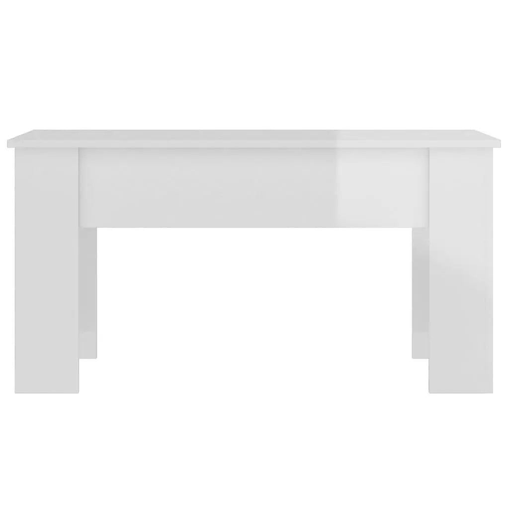 Coffee Table High Gloss White 39.8"x19.3"x20.5" Engineered Wood at Set Shop and Smile