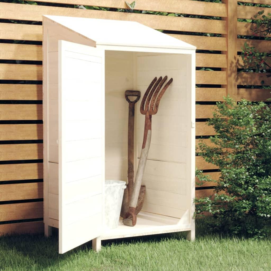 Garden Shed White 21.7"x20.5"x44.1" Solid Wood Fir at Set Shop and Smile