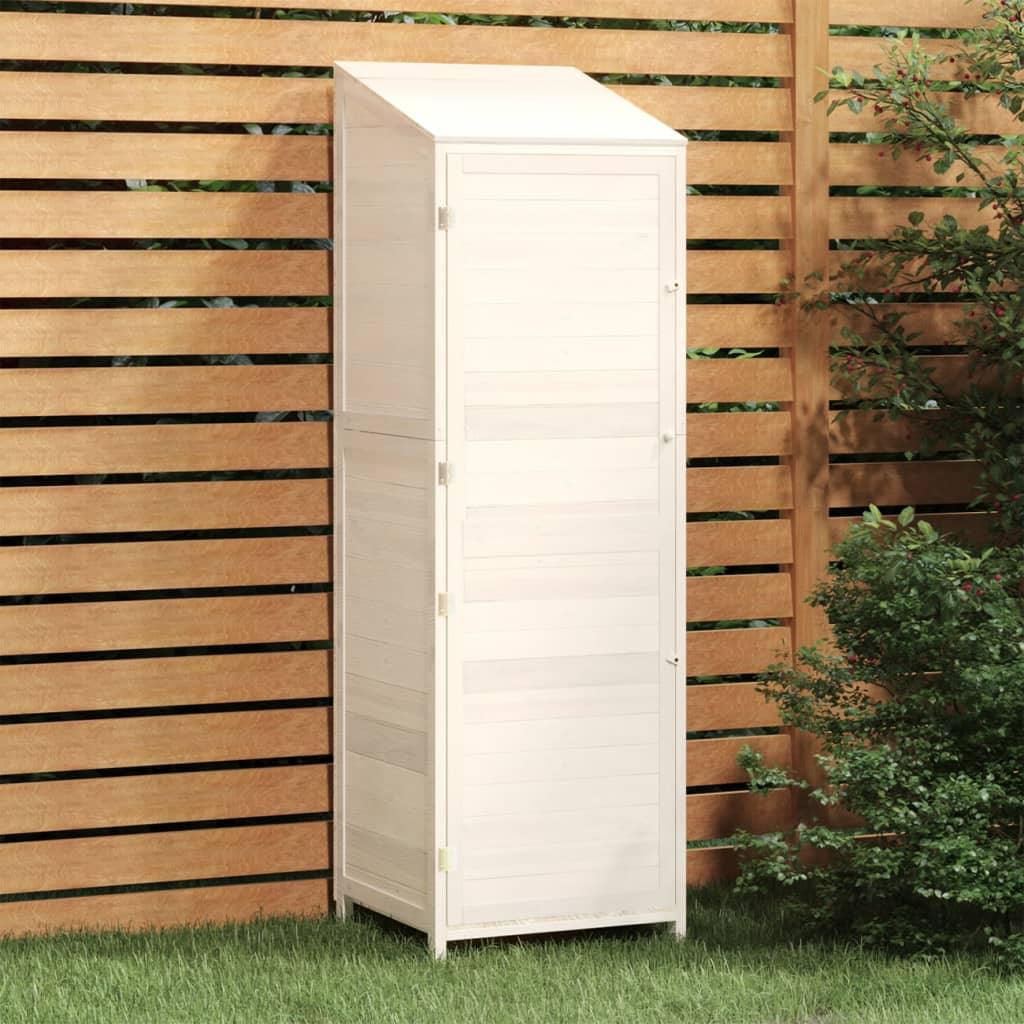 Garden Shed White 21.7"x20.5"x68.7" Solid Wood Fir at Set Shop and Smile