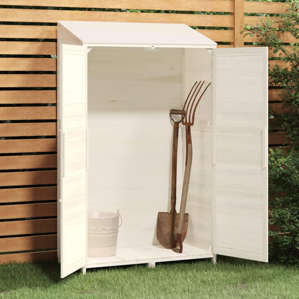 Garden Shed White 40.2"x20.5"x68.7" Solid Wood Fir at Set Shop and Smile