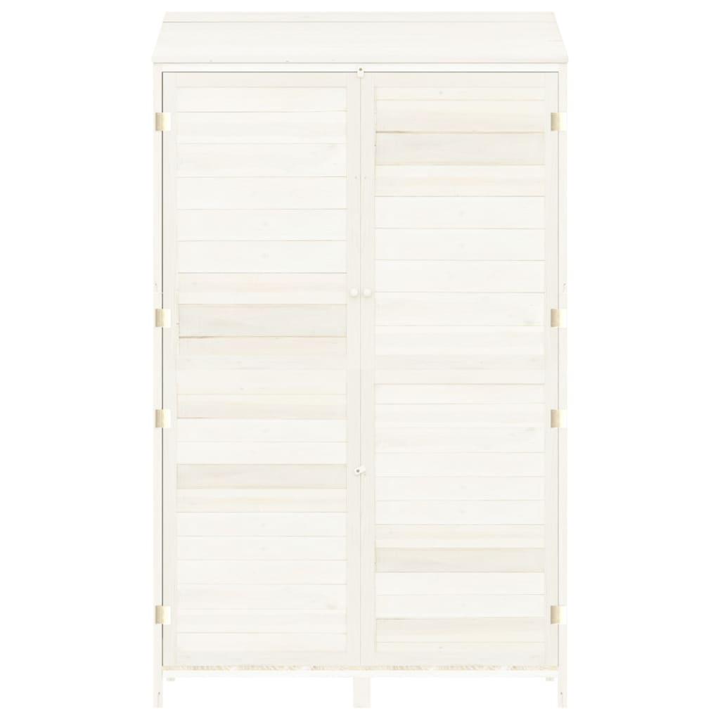 Garden Shed White 40.2"x20.5"x68.7" Solid Wood Fir at Set Shop and Smile