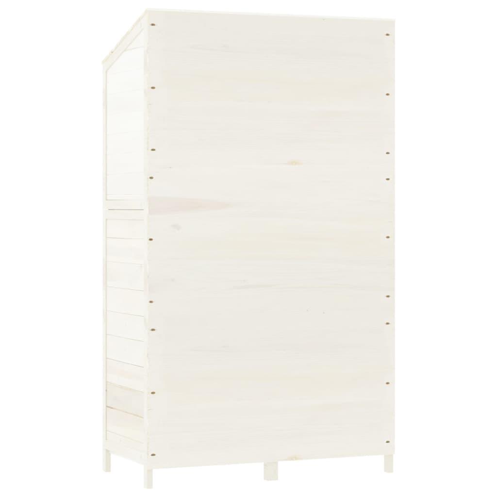 Garden Shed White 40.2"x20.5"x68.7" Solid Wood Fir at Set Shop and Smile