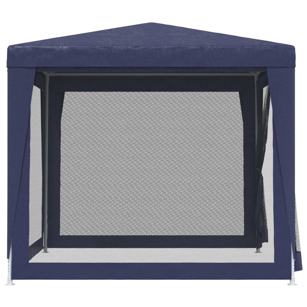 Party Tent with 4 Mesh Sidewalls Blue 8.2'x8.2' HDPE at Set Shop and Smile
