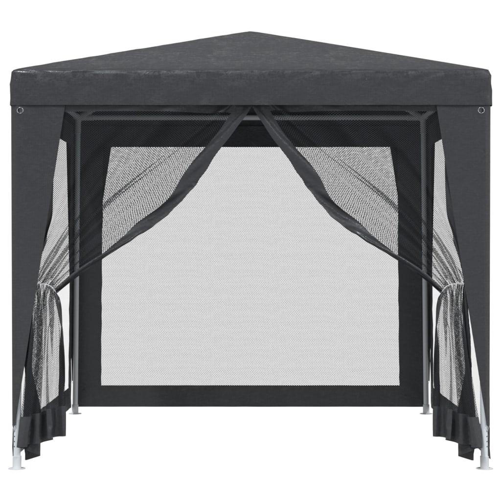 Party Tent with 4 Mesh Sidewalls Anthracite 8.2'x8.2' HDPE at Set Shop and Smile