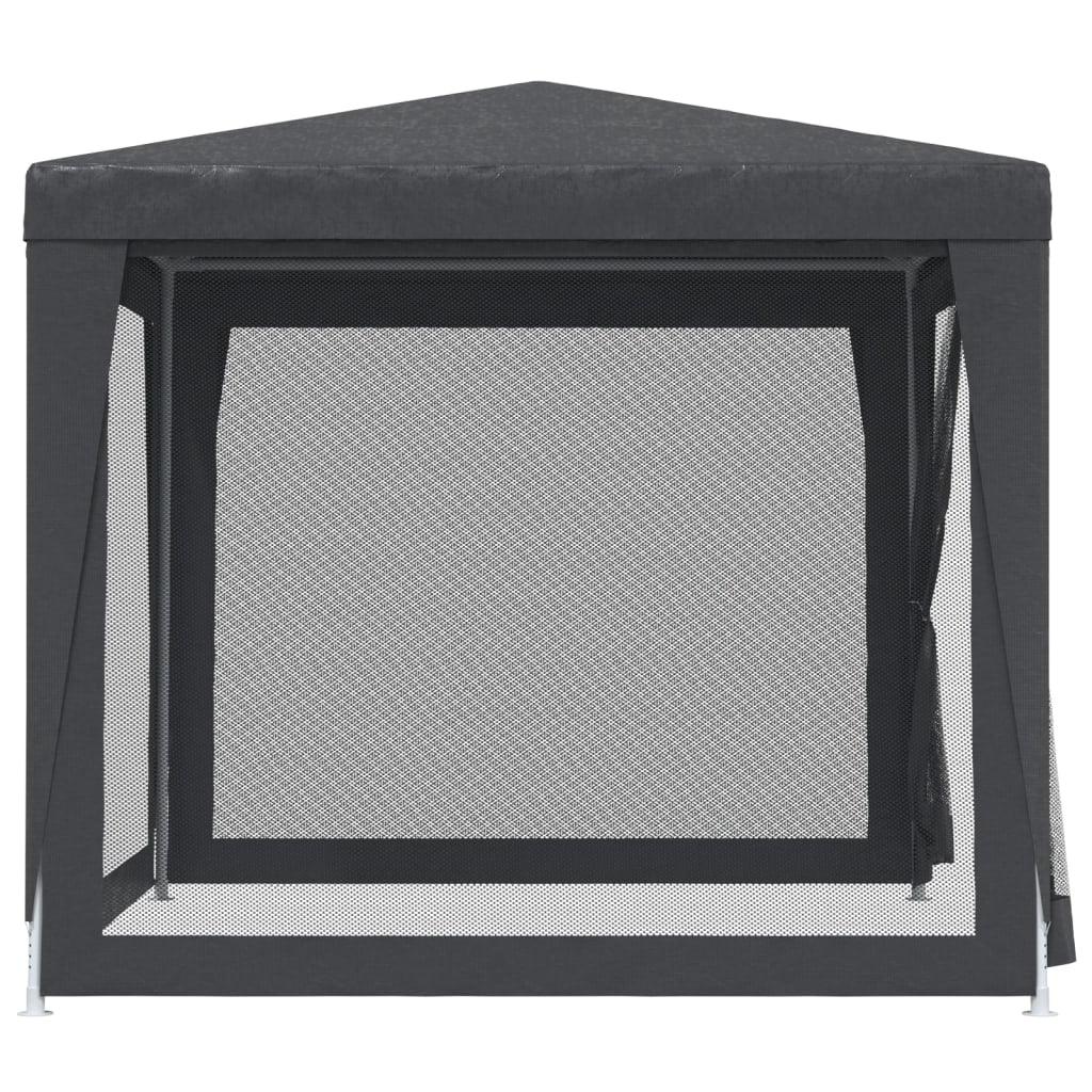 Party Tent with 4 Mesh Sidewalls Anthracite 8.2'x8.2' HDPE at Set Shop and Smile