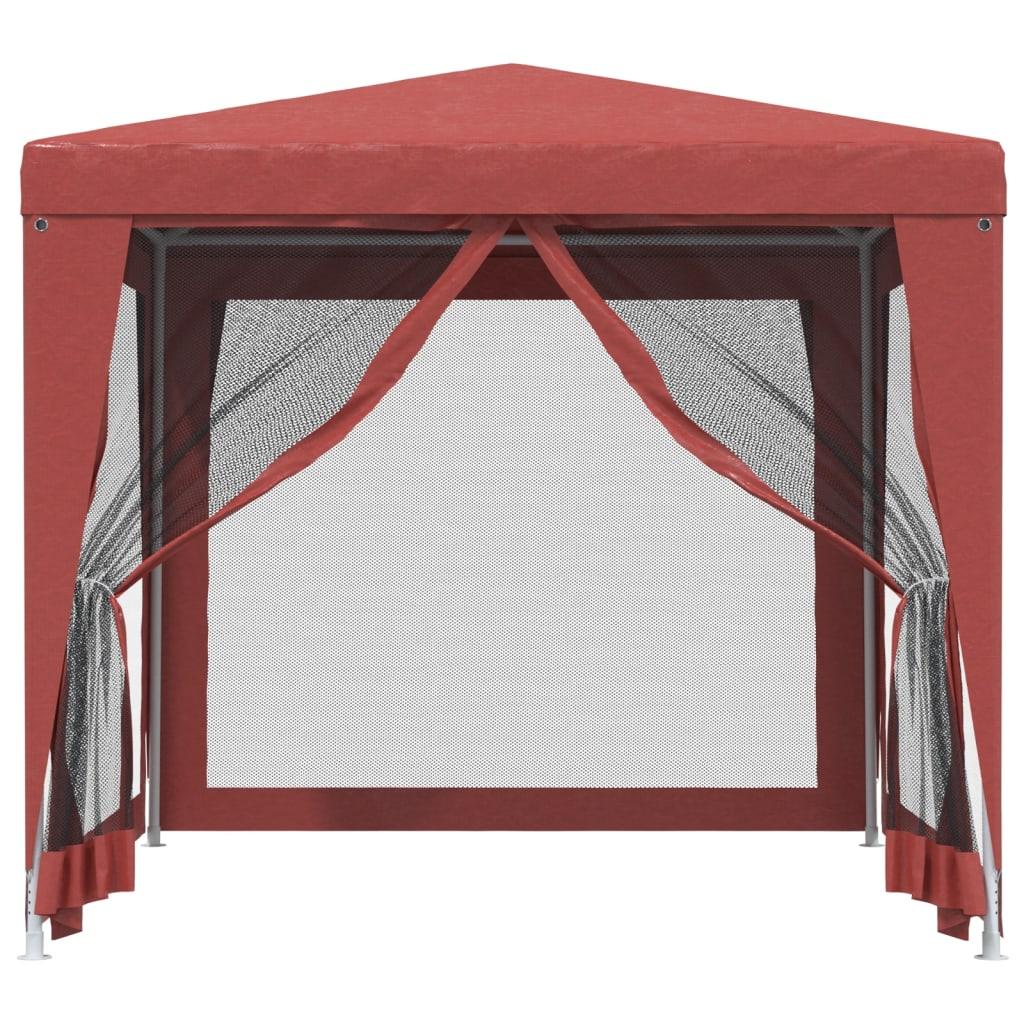 Party Tent with 4 Mesh Sidewalls Red 8.2'x8.2' HDPE at Set Shop and Smile