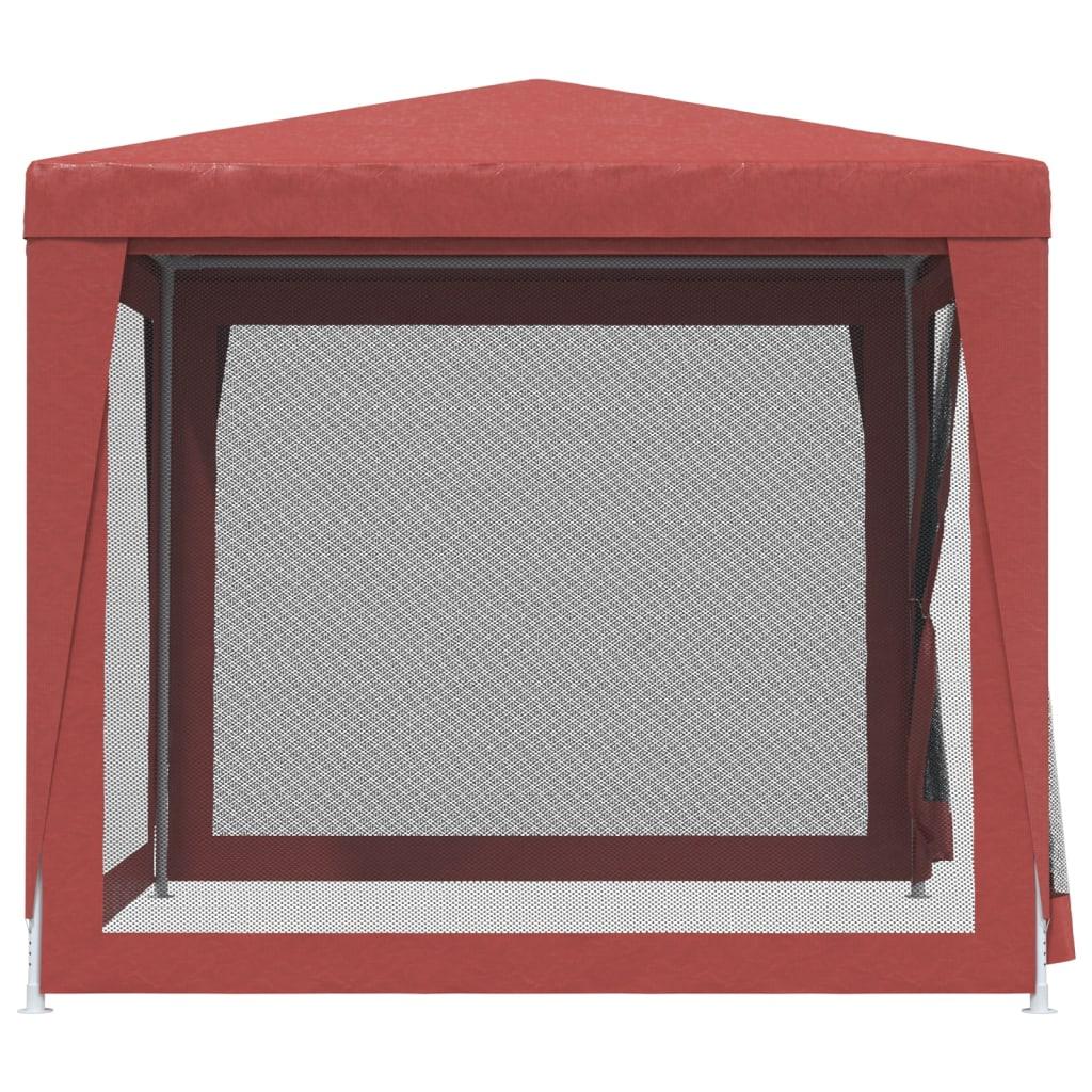 Party Tent with 4 Mesh Sidewalls Red 8.2'x8.2' HDPE at Set Shop and Smile