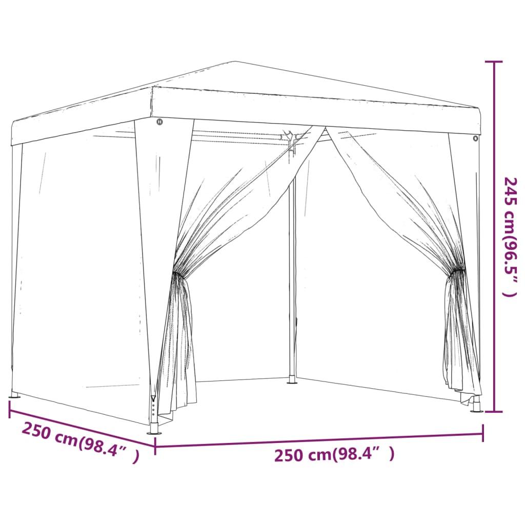 Party Tent with 4 Mesh Sidewalls Red 8.2'x8.2' HDPE at Set Shop and Smile