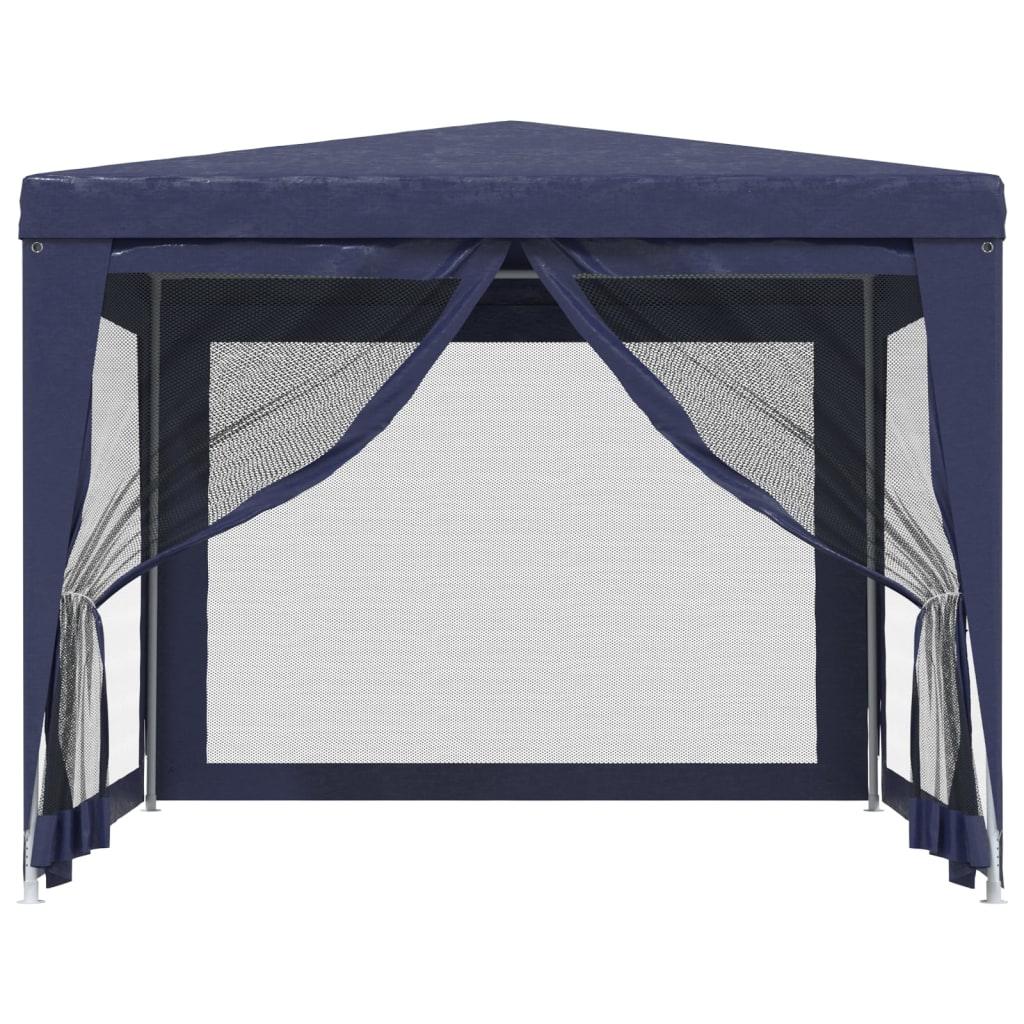 Party Tent with 4 Mesh Sidewalls Blue 9.8'x9.8' HDPE at Set Shop and Smile