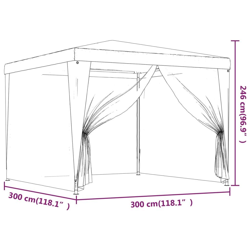 Party Tent with 4 Mesh Sidewalls Green 9.8'x9.8' HDPE at Set Shop and Smile