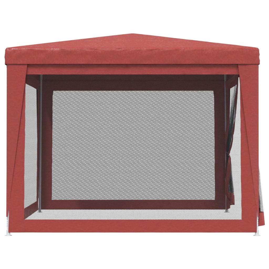Party Tent with 4 Mesh Sidewalls Red 9.8'x9.8' HDPE at Set Shop and Smile
