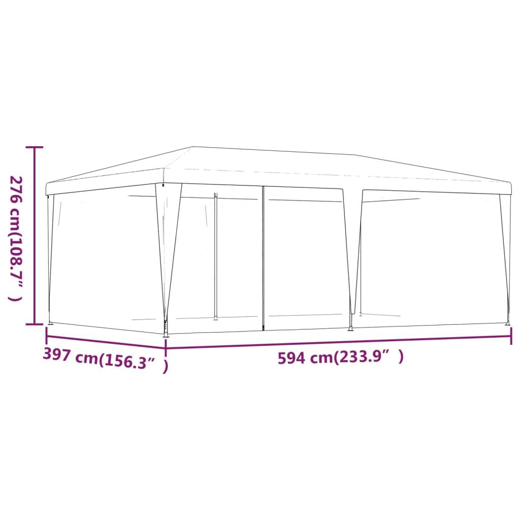 Party Tent with 6 Mesh Sidewalls Blue 19.7'x13.1' HDPE at Set Shop and Smile