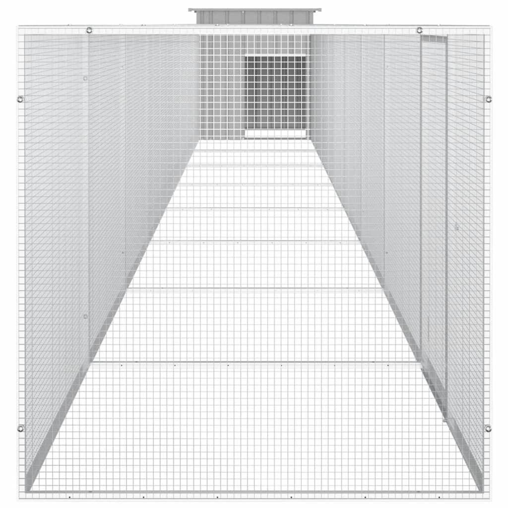 Chicken Cage Gray 354.3"x35.8"x39.4" Galvanized Steel at Set Shop and Smile