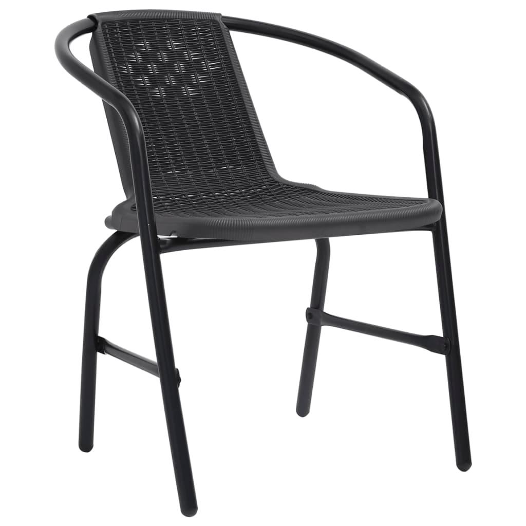 Garden Chairs 4 pcs Plastic Rattan and Steel 242.5 lb at Set Shop and Smile