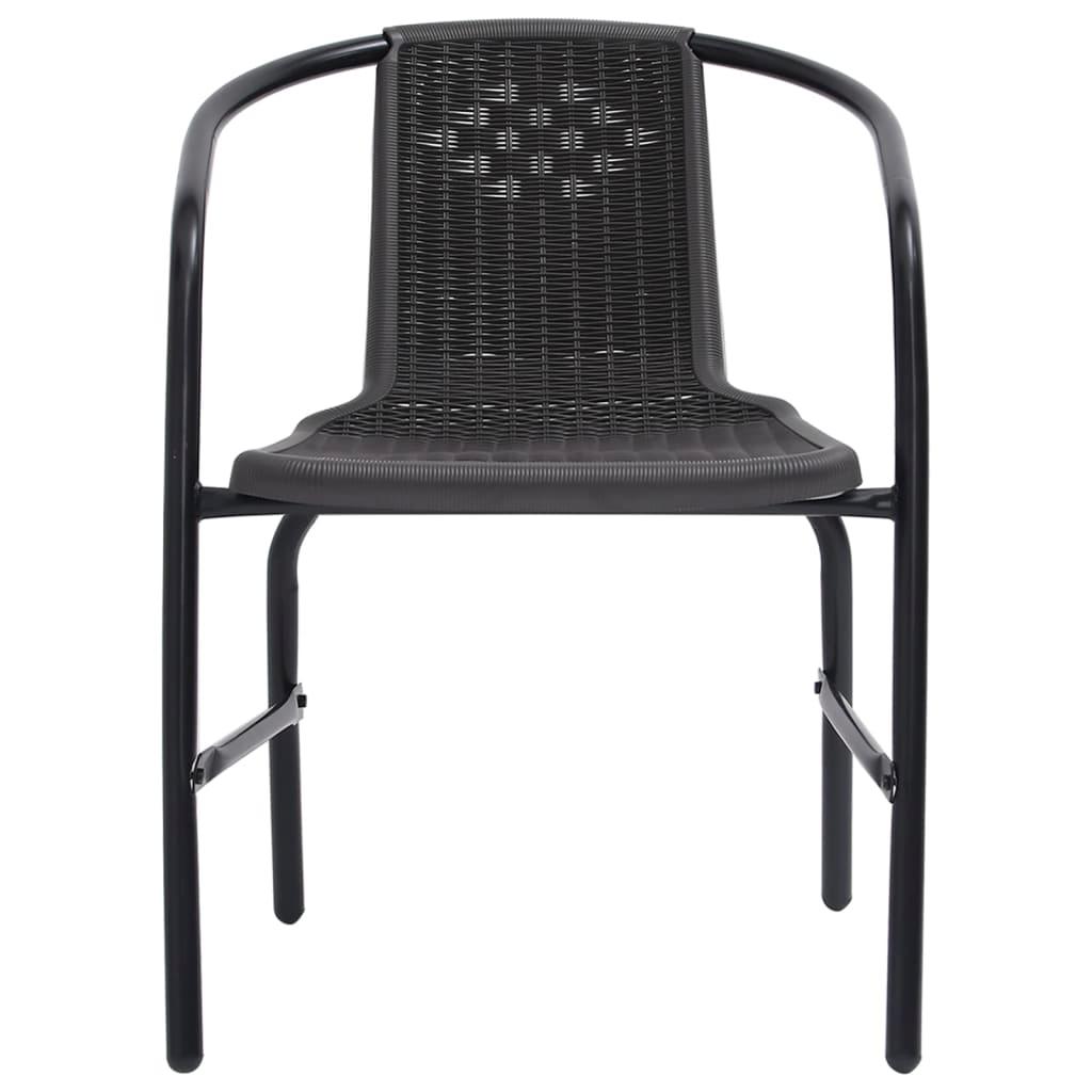 Garden Chairs 4 pcs Plastic Rattan and Steel 242.5 lb at Set Shop and Smile