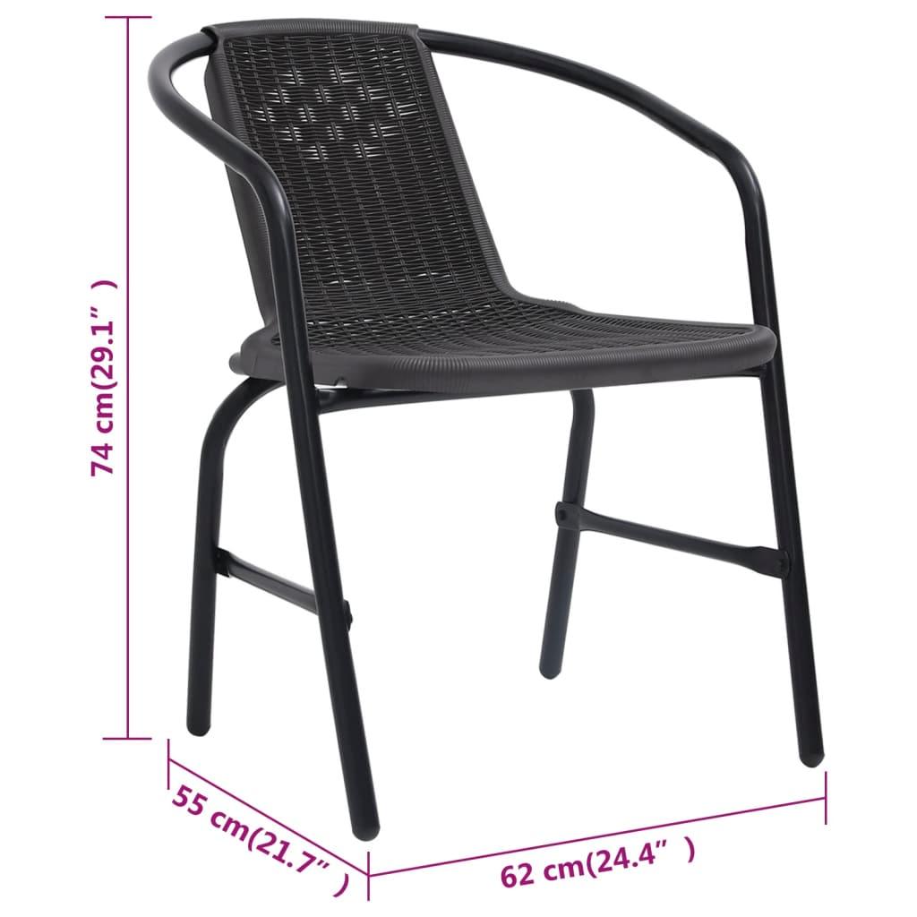Garden Chairs 4 pcs Plastic Rattan and Steel 242.5 lb at Set Shop and Smile