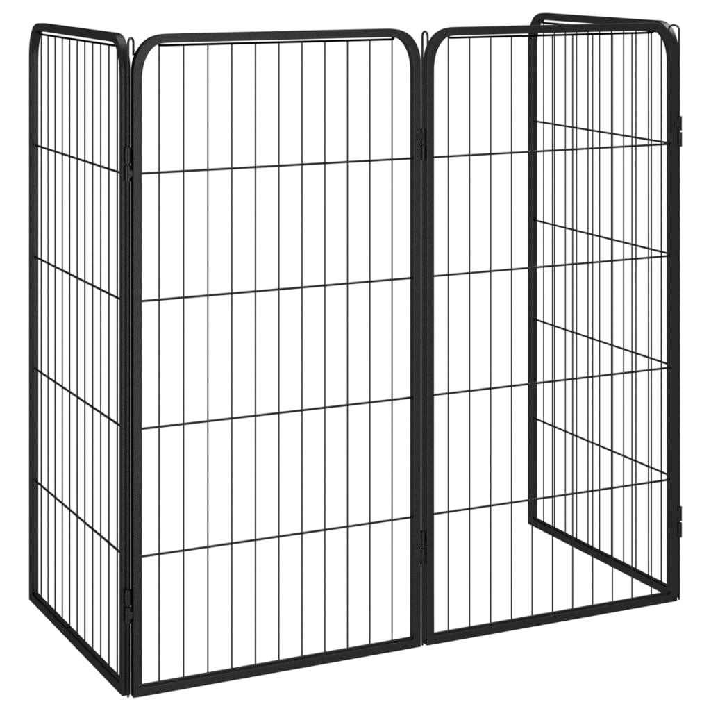 Dog Playpen 4 Panels Black 19.7"x39.4" Powder-coated Steel at Set Shop and Smile