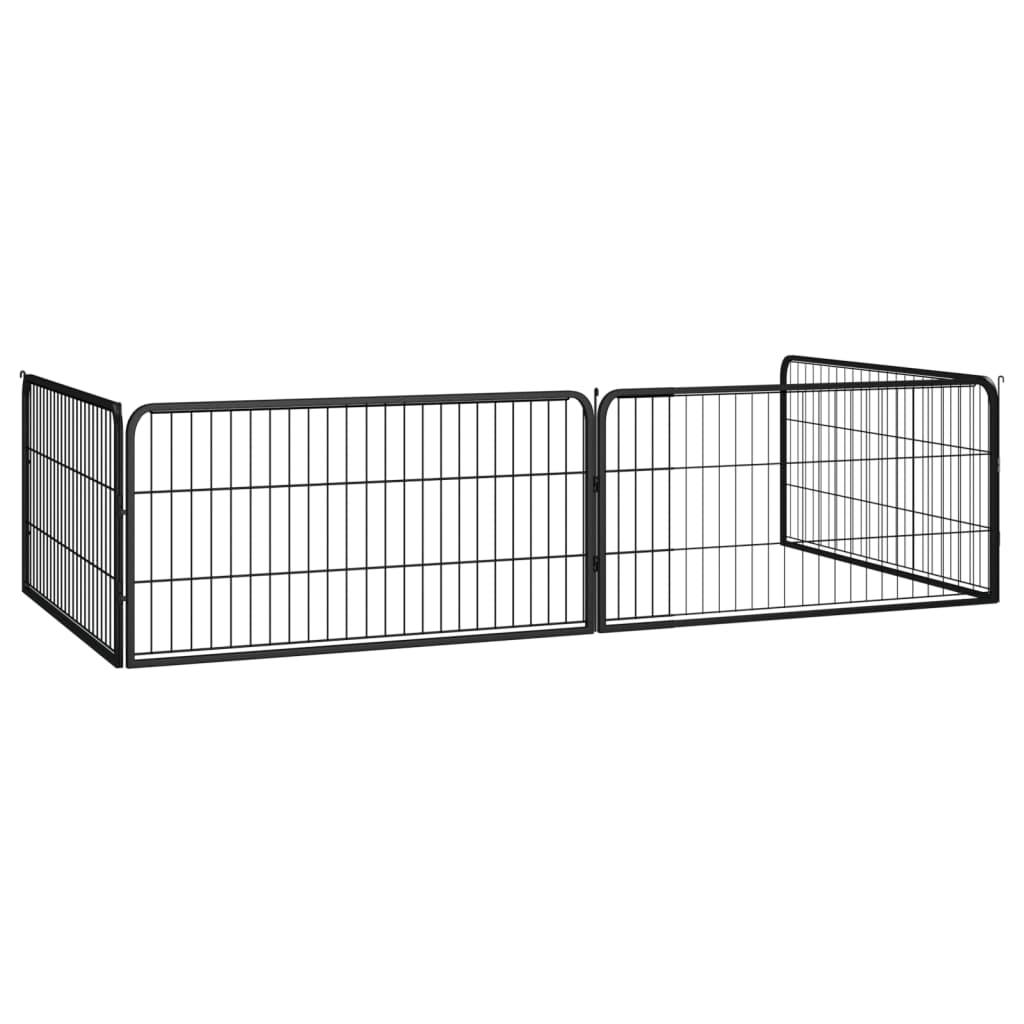 Dog Playpen 4 Panels Black 39.4"x19.7" Powder-coated Steel at Set Shop and Smile