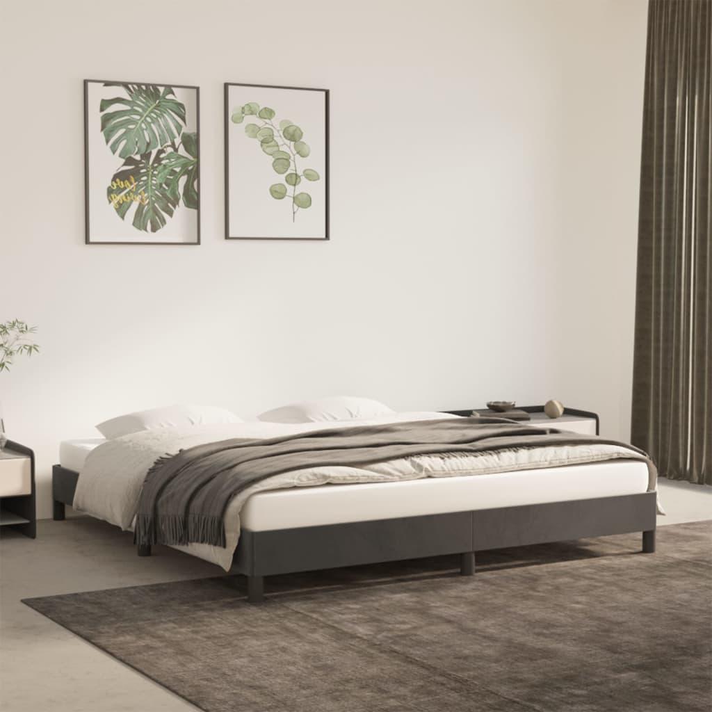 Bed Frame Dark Gray 76"x79.9" King Velvet at Set Shop and Smile