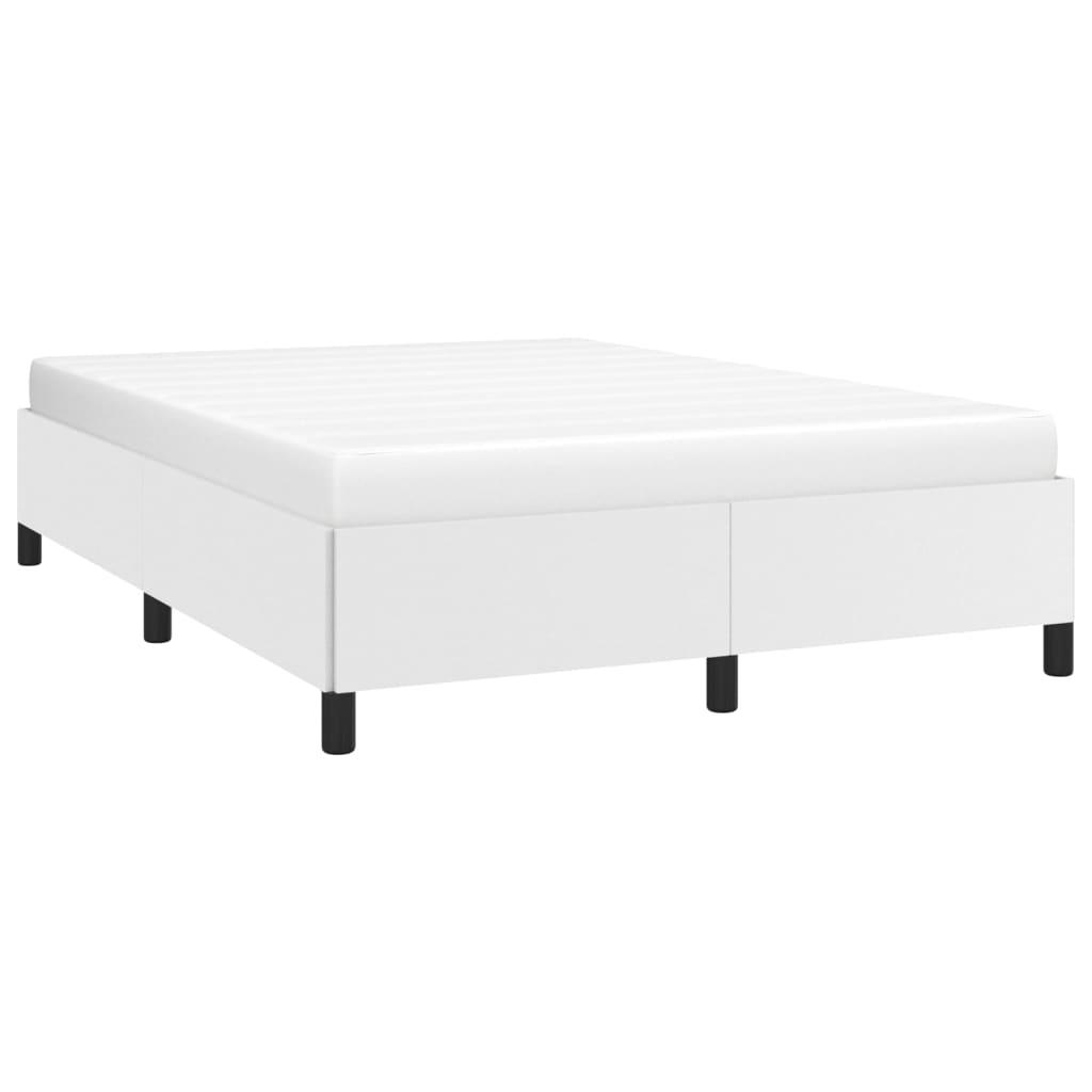 Bed Frame White 59.8"x79.9" Queen Faux Leather at Set Shop and Smile