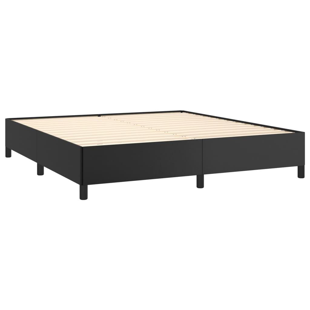 Bed Frame Black 76"x79.9" King Faux Leather at Set Shop and Smile