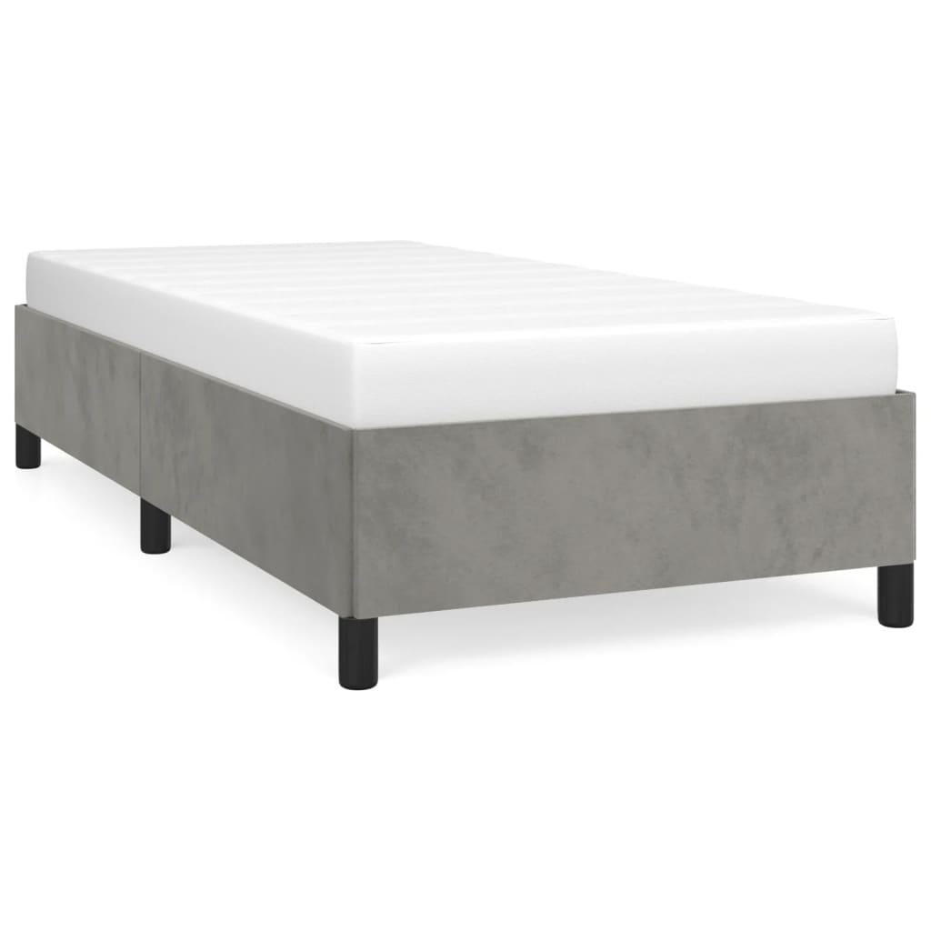 Bed Frame Light Gray 39.4"x79.9" Twin XL Velvet at Set Shop and Smile