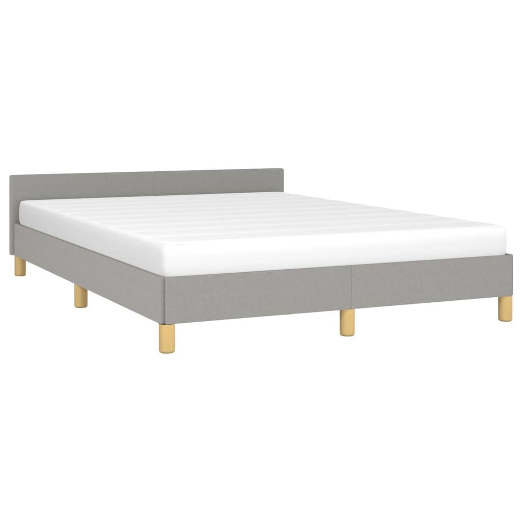 Bed Frame with Headboard Light Gray 53.9"x74.8" Full Fabric at Set Shop and Smile