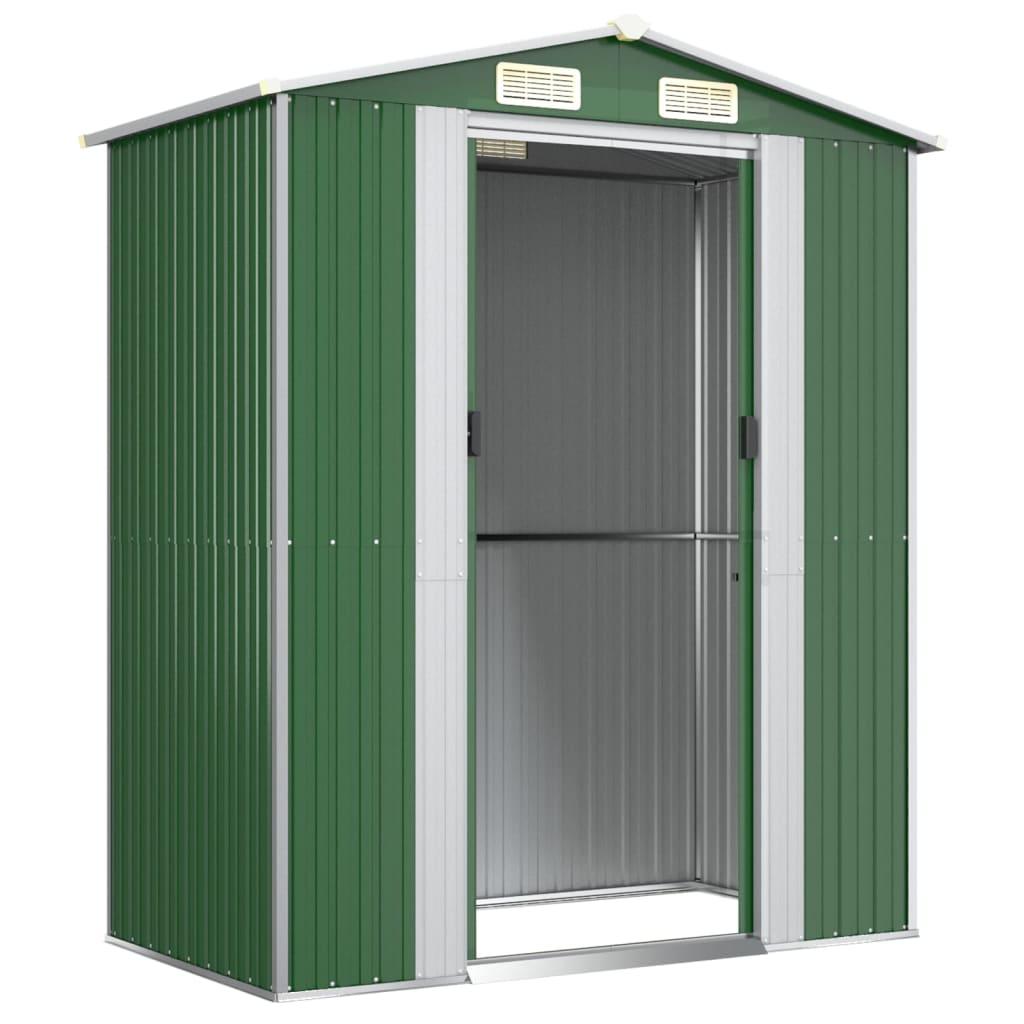 Garden Shed Green 75.6"x42.5"x87.8" Galvanized Steel at Set Shop and Smile