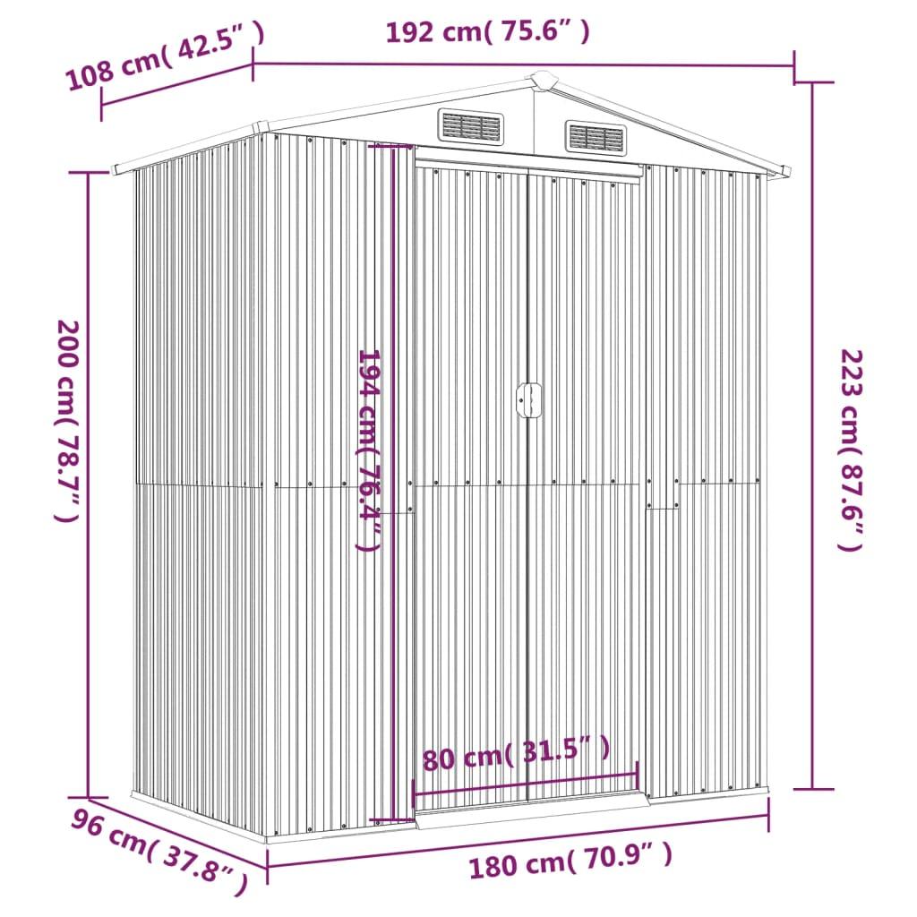 Garden Shed Green 75.6"x42.5"x87.8" Galvanized Steel at Set Shop and Smile